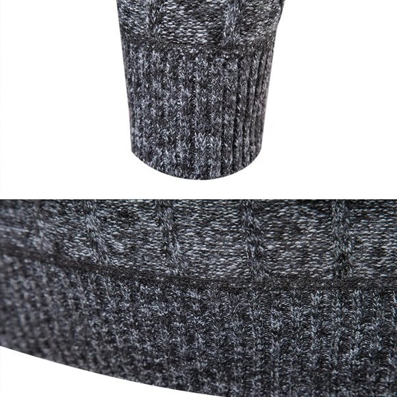 Quarter Zip Sweater Men's Pullover Sweaters Knit Long Sleeve Sweater Men‎ - Picture 6 of 7